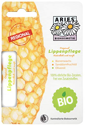 Aries Original BIO Lippenpflege von Stapeler, Naturkosmetik Lippenpflegestift für trockene Lippen Pflege im Winter