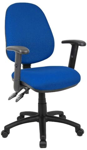 IDEAL 365 Office Fabric Operator Chairs 2 lever PCB (Blue, Adjustable Arms)