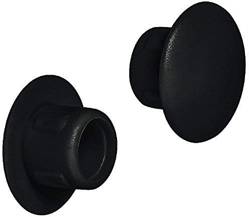 Gedotec Schrauben-Abdeckungen schwarz Schrauben-Kappe Kunststoff Blindstopfen rund | H1116 | Möbel-Kappen für Blind-Bohrung | Loch-Ø 8 mm | Made IN Germany | 50 Stück - Loch-Abdeckungen für Schrauben