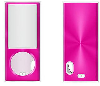 Hartschalen-Schutzhülle für Apple iPod Nano 5. Generation, 2-teilig, zum Aufstecken, Displayschutzfolie, Hot Pink