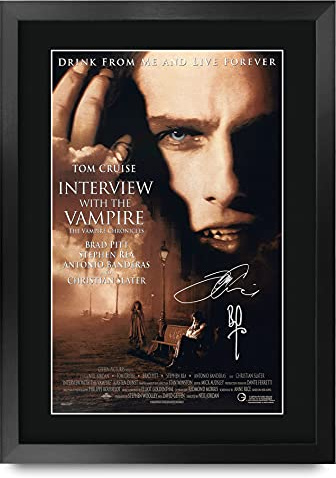 HWC Trading Interview with A Vampire A3 Gerahmte Signiert Gedruckt Autogramme Bild Druck-Fotoanzeige Geschenk Für Tom Cruise Brad Pitt Filmplakat Fans
