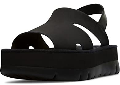 Camper Femme K200848 Oruga Up Sandale cale, Noir, 39 EU