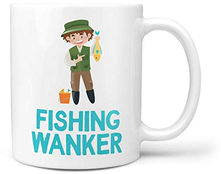 TeHe Gifts Fishing Wanker Gift Mug Funny Rude for Him Her Men Women Birthday Gifts