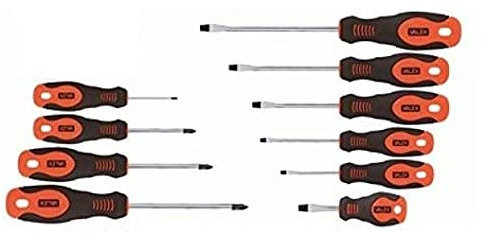 SET 10 CACCIAVITI IN ACCIAIO CHROME VANADIUM PUNTA MAGNETICA TAGLIO E CROCEVALEX