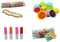 je 10 Stk. Schleckmuschel / Candy Necklace / Candy Watches / Candy Lipstick einzeln verpackt 450g Candy Bar Kindergeburtstag Süßigkeiten