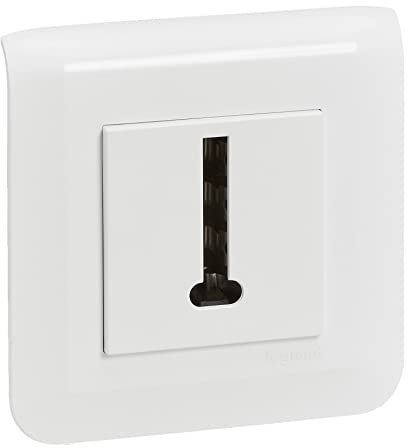 Legrand - Prise téléphone en T Mosaic blanc avec plaque et fixation à vis
