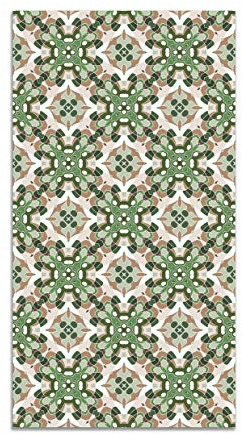 Panorama Vinylteppich Orientalische Grün Fliesen - 100x140 cm - Waschbar rutschfest Küchenteppich