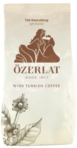 Ozerlat Real Turkish Coffee - Traditional Light Roasted 250g x 4 | Brazil Arabica Beans, Ground | Premium Artisan Coffee