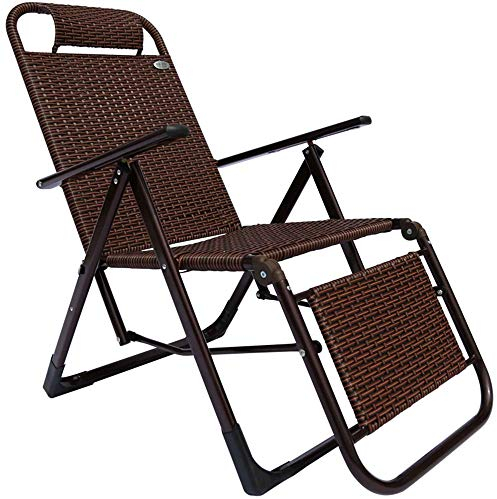 FUFU Deckchairs Liegestuhl, Gartenmöbel Rattan Liegestuhl Mittagspause Stuhl Einzel Schaukelstuhl Strandkorb Angelstuhl Tragbarer Klappstuhl Klappbar