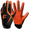 FINGER TEN American Football Receiver Handschuhe für Youth Jungen Mädchen, Torwarthandschuhe Impact Palm Protection , Wasserdicht Gloves Fit Kinder Alter 5-14 (Orange, M)