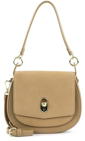 SEIDENFELT MANUFAKTUR Umhängetasche SFM213 Small Saddle Bag Sweet Toffee/Gold braun