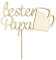 Cake Topper mit Spruch 'Bester Papa' personalisiert - Naturholz oder Acrylglas Dekoaccessoire Kuchen Torte, Motiv: bester Papa-1, Material: Birke Multiplex