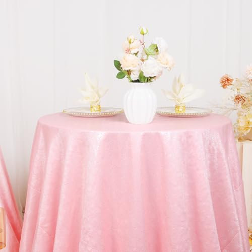 Nappe ronde à paillettes de 183 cm - Rose layette - Pour décoration de table de mariage/d'anniversaire