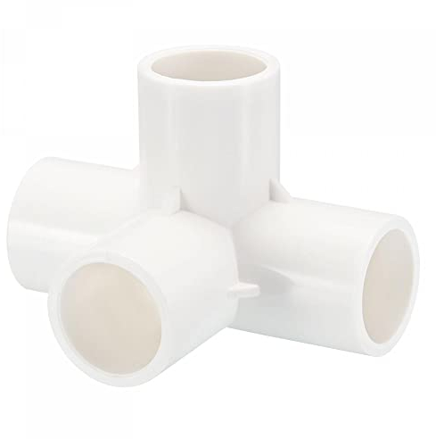 sourcing map 1 Paquet PVC Tuyau Raccords - Eau Tubes Joint Connecteurs Adaptateurs, 4 Voies Union Couplage Prise, Appliquer à Externe/Jardin (Blanc, 20mm ID)