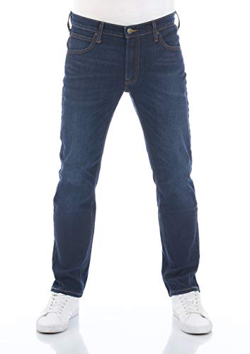 Lee Jeans Herren Stretch Regular Fit Daren Zip Fly Straight Fit Jeanshose Hose Denim, Farbe: Dark, Größe: 34W / 36L
