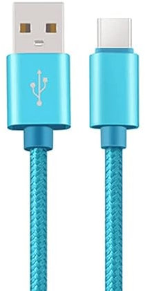 CABLEPELADO Cable USB C | Cable USB C Nylon Trenzado | Carga Rápida | 2A | Compatible con Samsung Galaxy S20/10/9/ Note 10/9, Xiaomi Mi 10/9, Controlador PS5/Xbox Series X/S, etc | 1 Metro | Azul