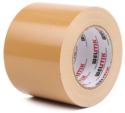 WELSTIK Heavy Duty wasserdichtes Duct Tape 4 Zoll, Professionelle Grade Industrial Duct Tape für Reparaturen, DIY, Handwerk, Innen-Outdoor-Gebrauch, Kein Rückstand, Reißen von Hand 96MM*41M, Braun