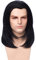 Schwarze Perücke für Herren, TOMIGO Kurze Schwarze Synthetik Perücke für Herren Halloween Cosplay Kostüm Perücke