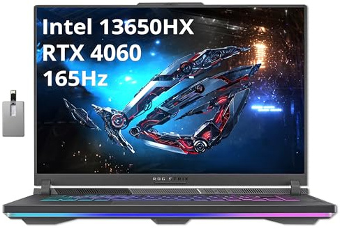ASUS 2023 ROG Strix G16 16'' WUXGA 165Hz Gaming Laptop, Intel Core i7-13650HX, NVIDIA GeForce RTX 4060, 32GB DDR5 RAM, 2TB SSD, RGB 4zone Backlit Keyboard, Win 11Pro, Gray, 32GB SnowBell USB Card