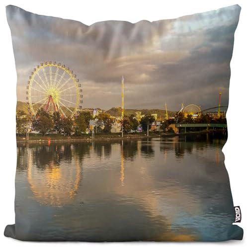 VOID Stuttgart Wasen Kissenbezug Kissenhülle Deko Outdoor Dekoration Garten Dekokissen, Kissen Größe:80 x 80 cm