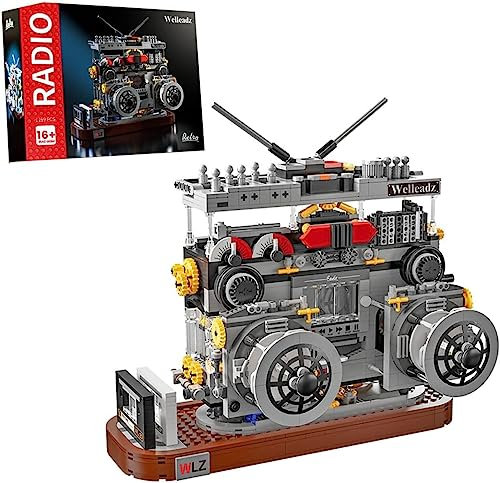 Adult Vintage Radio Building Set, 1199 Pieces Classic Retro Series Building Toy, Creative Micro DIY Bricks Model Toy, Architecture Model Gifts for Teenagers and Adults