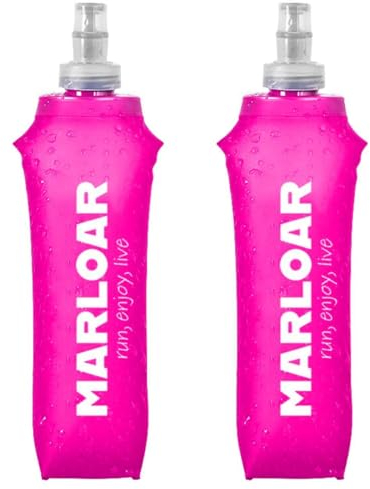 MARLOAR faltbare trinkflasche, Soft Flask 500ml, zum Laufen, Wandern und Radfahren, BPA-frei, 2 Stück, pink
