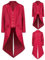 NFAOEGJ Costume médiéval Steampunk Victorien pour Homme - Veste médiévale Gothique Vintage pour Homme - Costume d'halloween (Rouge, S)