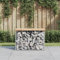 Rantry Gartenbank, Gabionen-Design, Massivholz, Kiefer, 63 x 31,5 x 42 cm, Sitz, Sessel, Möbel, Sonnenliege, Terrasse, Balkon, Outdoor, Dekoration, Gartenbänke