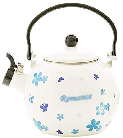 Whistling Kettle 1.4L Whistling Kettle Enamel Tea Pot for Stovetop Ergonomic Handle Tea Kettle for Universal Gas Induction Cooker Stainless Steel Kettle (Color : Blue, Size : 12 * 17.5cm)