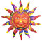 TAIYOU Bunte Sonne Wanddekoration Wandbehänge Metall Dreidimensionaler Wandschmuck Zuhause Sonne Wandskulptur Eisen Garten Wanddekoration Geeignet für Schlafzimmer Wohnzimmer Garten 32.5cm Orange