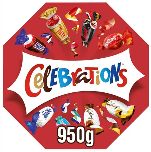 Celebrations, Caja Mezcla de Chocolatinas Mini, Disfruta de un Variedad de Sabores, Ideal como Regalo (950g)