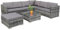 Calma Lux® Gartenmöbel Lounge Set 1-7 Personen viele Modelle inkl. Kissen Hocker Tisch mit Glas Outdoor Loungemöbel Sitzgruppe Garnitur klassisch Dunkelgrau (D:6 Pers)