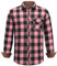 DEMEANOR Chemise en flanelle à manches longues pour homme - Chemise en flanelle à carreaux pour homme - Avec poche de poitrine, Rose/noir, L