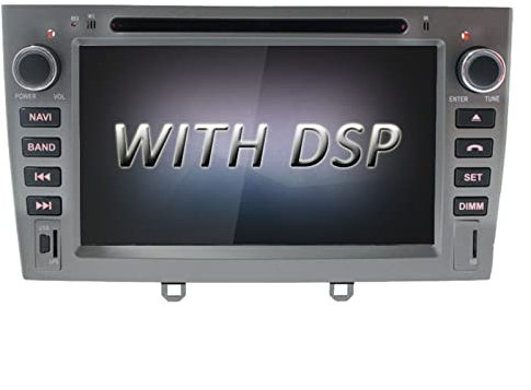 WUPEDI Android 10 Car Multimedia Player GPS Navigation 2 Din Car Radio 4G 64G Stereo WIFI DVD CD Video Fit, for Peugeot, 308 408 308W cornice per lettore multimediale radiofonico(Silver (with dsp))