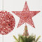 Stella Albero Di Natale Rosso,Puntale Albero Natale Luminoso Ferro,Puntale Albero Natale Adatto per Decorazione Della Festa di Natale,Perfetto Decorazioni Albero di Natale Accessori-25 * 20 * 5CM