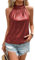 Zeagoo Glitzer Oberteile Damen Pailletten Tops Ärmelloses Sparkle Trägershirt Neckholder Party Tank-Tops Shirt Cocktail Vest Shirt Für Frauen Winerot XXL