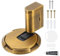 sourcing map 4Pcs Magnetic Door Stopper, Silent Magnetic Floor Door Stop with Adhesive, Mechanical Floor Door Stop Shock Absorbing for Bedroom Office Bathroom, Yellow Bronze