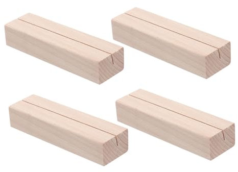 STOBAZA 4stücke Holzsockel Postkartenhalter Mit Stabilem Design Praktischer Holzaufsteller Für Tischkalender Nachrichtkarten Und Fotos Vielseitig Verwendbar Für Büro Zuhause Und Wohnkultur