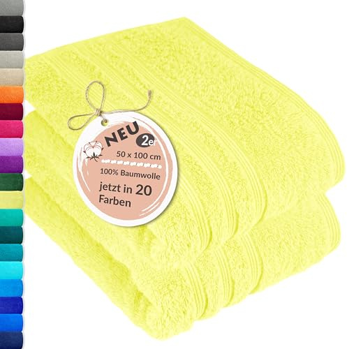 Lashuma Handtuch Set 50x100 cm Grün - Anis aus weicher Baumwolle, London Luxuriöses Frottee Handtuch Set für den Urlaub, Strand und Wellness