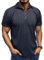 EDITCOZY Polo da uomo a maniche corte con cerniera a un quarto, polo casual da golf, Blu, XL