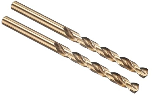 PATIKIL Lot de 2 6.5mm Foret Hélicoïdal Forets à Métaux à Haute Dureté | Tige Droite Jobber M35 Cobalt 5% Acier Rapide 135° Finition Or, Mèche pour Métal Acier Inoxydable Dur