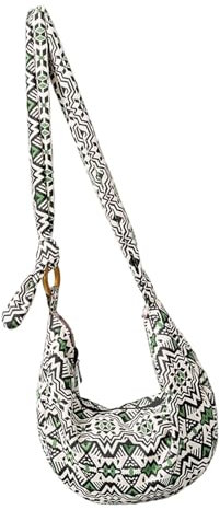 Vexebnular Frauen Trendy Umhängetasche Leinwand Crossbody Bag Pendeln Bag Handtasche Ethnische Stile Messengerbeutel Für Tägliche Reise