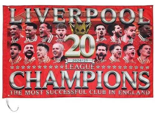Liverpool Champions Flag ,Polyester fabric material flag5ft x 3ft (151 x 97cm) lfc champions 2025
