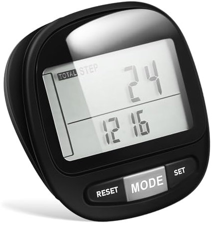 Gatuida Schrittzähler Pedometer für Senioren Tragbarer Schrittzähler mit Großer Digitaler Anzeige 3D-Sensortechnologie Einfacher Clip für Fitness und Training