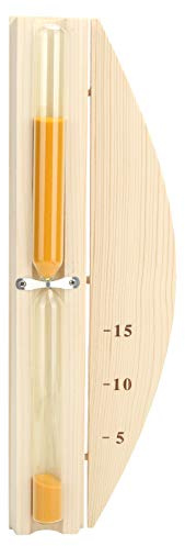 Sauna-Sanduhr, 15 Minuten, Sanduhr, Glas-Timer, Wand-Sanduhr aus Holz für Saunaraum-Umgebung