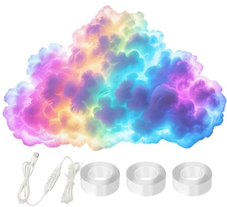 LED Lichterkette Mit Gewitterwolke 6m Lichterkette USB Betrieben 3D Blitzlicht Set Mit Musiksynchronisation Und Mehrfarbigen Effekten Für Schlafzimmer Homeoffice Feier Fotografie Schreibtisch