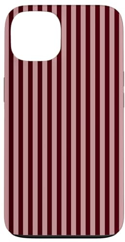 Rayures Roses Bordeaux Minimaliste Girly esthétique Tendance Coque pour iPhone 13