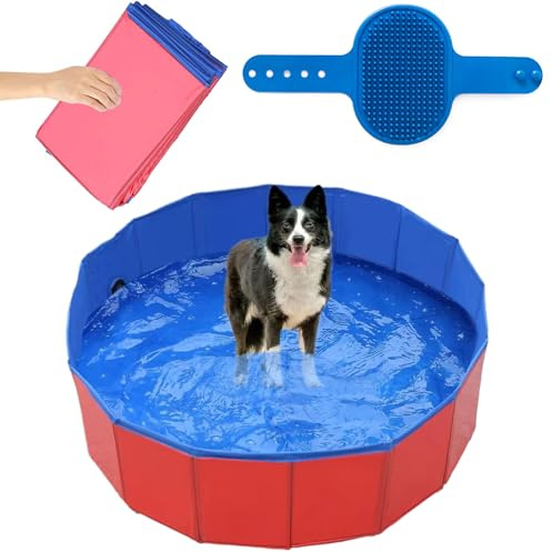Piscina per Cani Pieghevole,Piscina per Cani 60 x 20 cm,Antiscivolo Vasca da Bagno per Animali,Portatile Vasca da Bagno per Animali,Portatile Animali Domestici Piscina Bagno per Cani