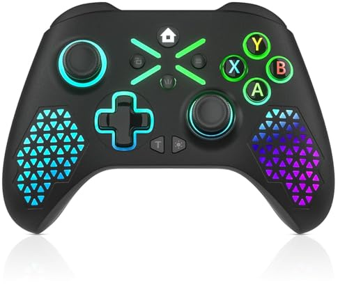Gamrombo Controller wireless per Xbox One, Xbox Series X/S, Xbox One X/S, PC, controller di gioco LED con TURBO, funzione macro, jack audio da 3,5 mm