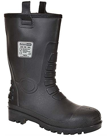 Portwest FW75 S5 Ci Stivali di Gomma da Lavoro, Unisex - Adulto, SRC, Nero (Nero Bkr), 37 EU (4 UK)